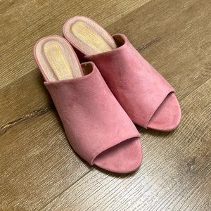 Truffle Sandals with Block Heels Mauve Pink